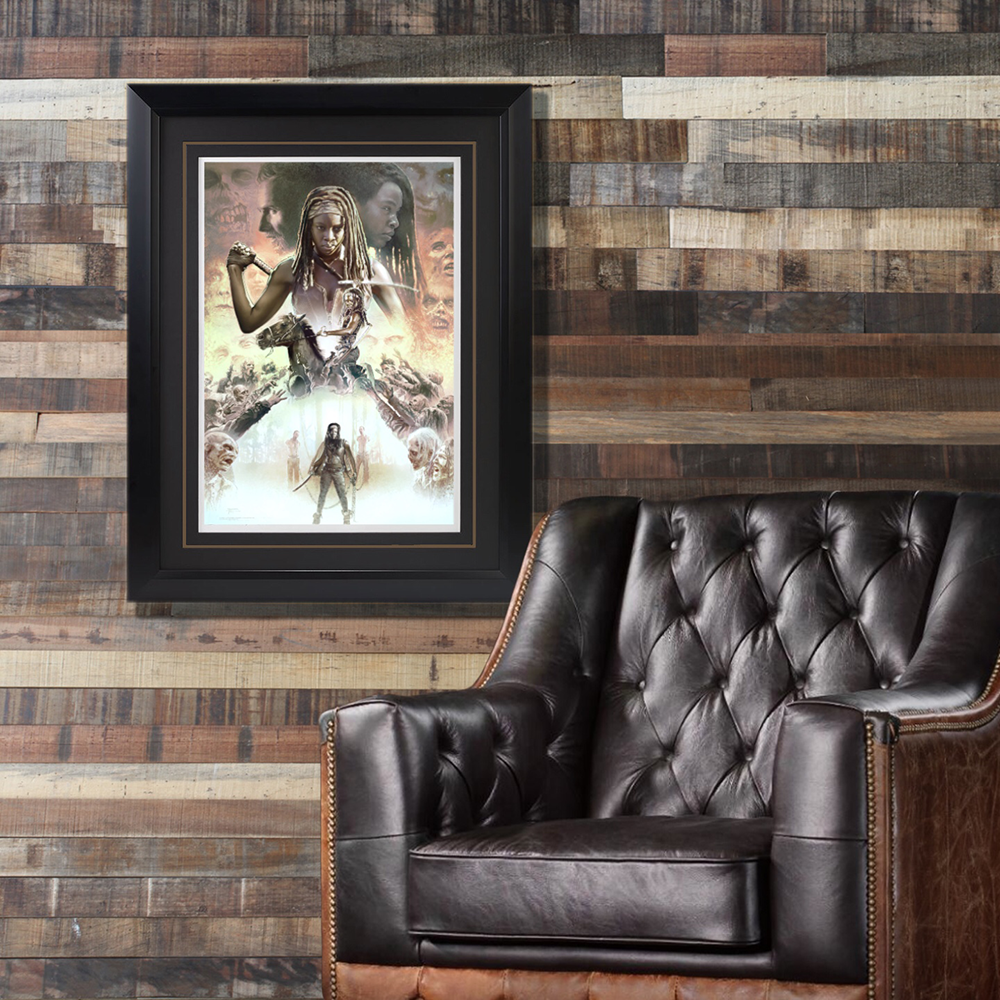Grande Black Frame Terminus Rick and Michonne Poster Frame USA The Walking Dead 24x36 