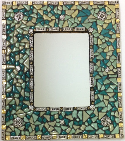 beaded mosaic mirror project