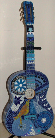 mosaic guitar by tina van raay