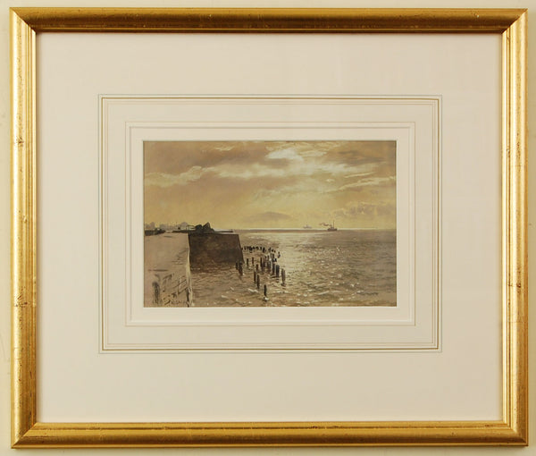 Watercolour of the Hot Walls, Old Portsmouth, by Martin Snape