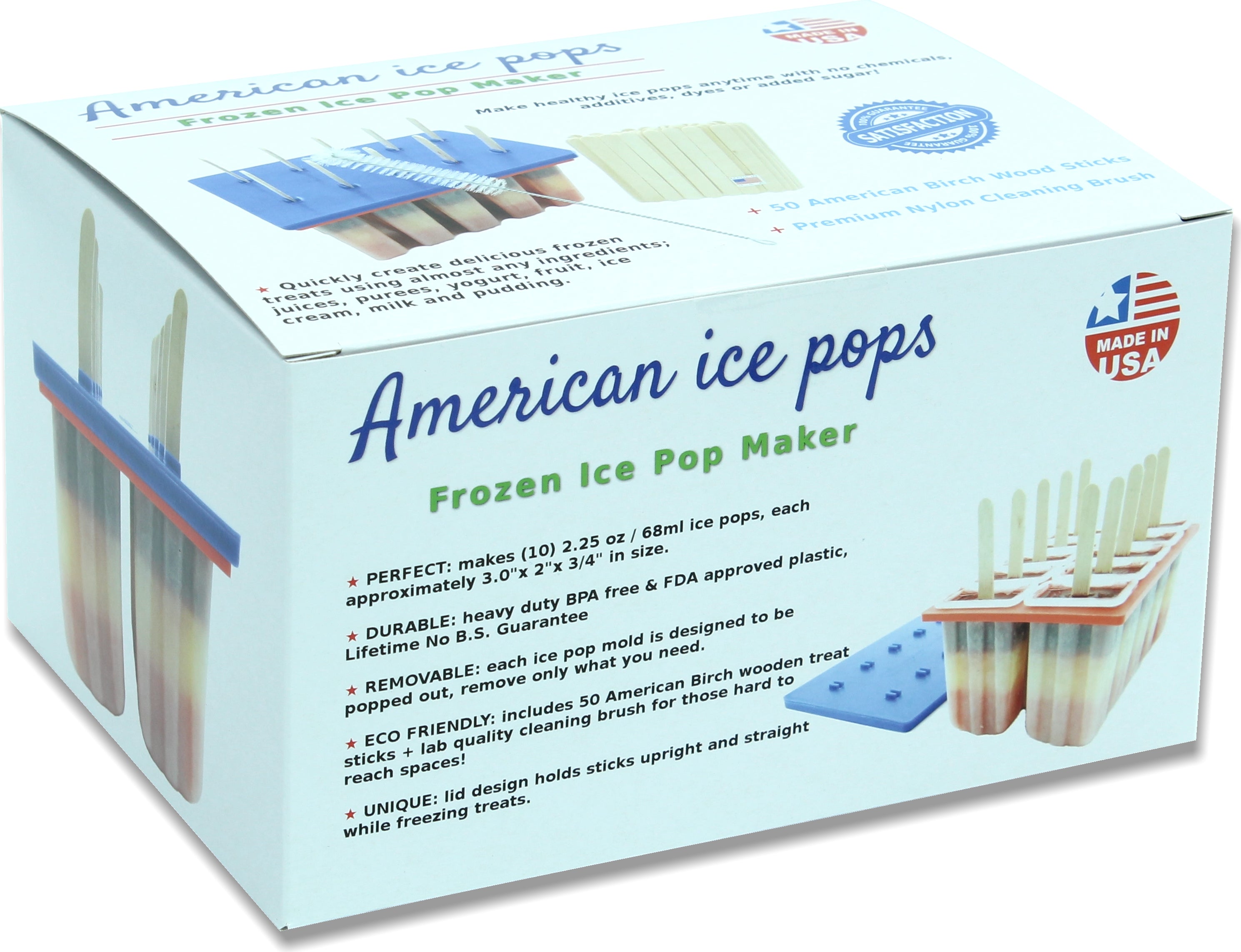 Details about   Popsicle Molds 3 Sets Ice Pop Molds Ice Pop Maker with Funnel and Brush 