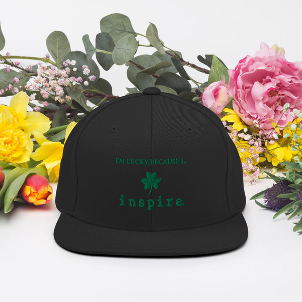 I'm Lucky Because I inspire Snapback Hat