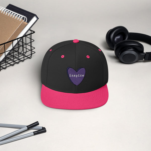 inspire Purple Heart Snapback Hat