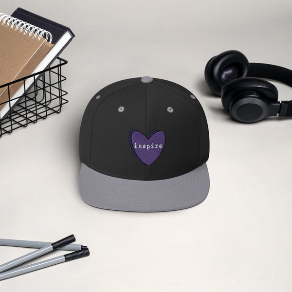 inspire Purple Heart Snapback Hat