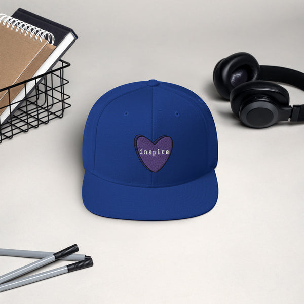 inspire Purple Heart Snapback Hat