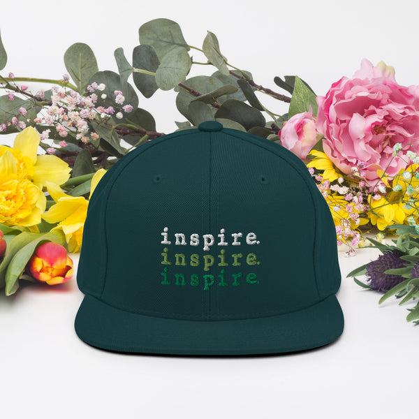 inspire Tri Green Snapback Hat