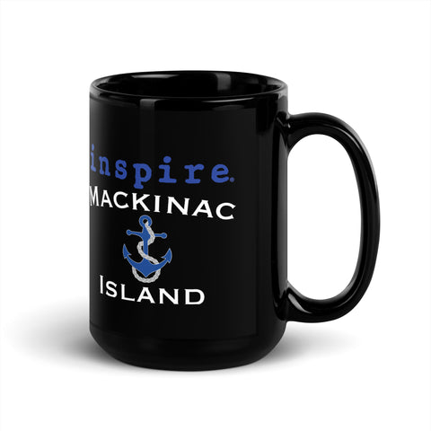 inspire Mackinac Island Black Glossy Mug