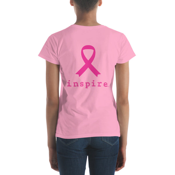 inspire Thin Blue Line Against Breast Cancer Women's short sleeve t-shirt