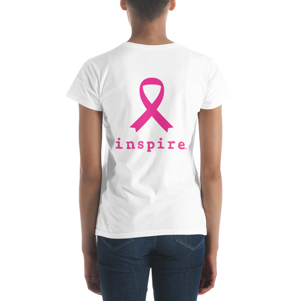 inspire Thin Blue Line Against Breast Cancer Women's short sleeve t-shirt