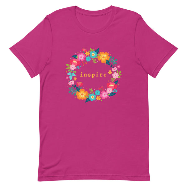 inspire Floral Wreath Short-Sleeve Unisex T-Shirt