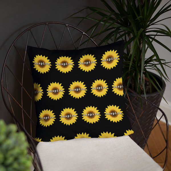 inspire Sunflower Throw Pillow