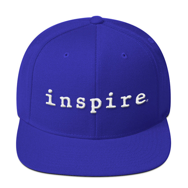 inspire Embroidered Wool Blend Snapback Hat