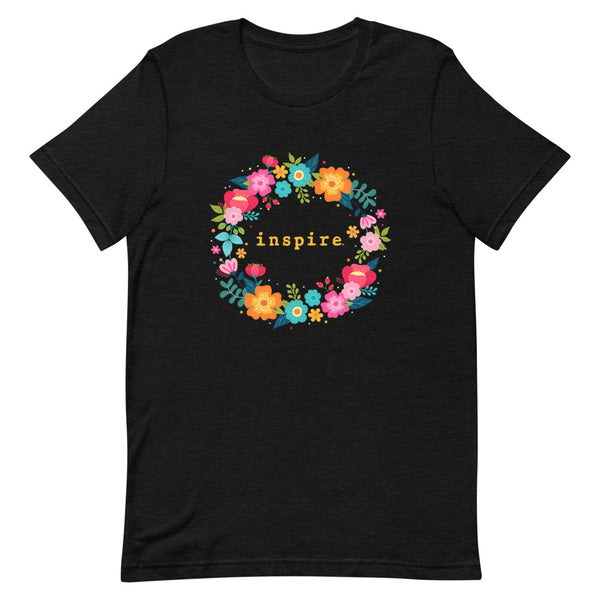 inspire Floral Wreath Short-Sleeve Unisex T-Shirt