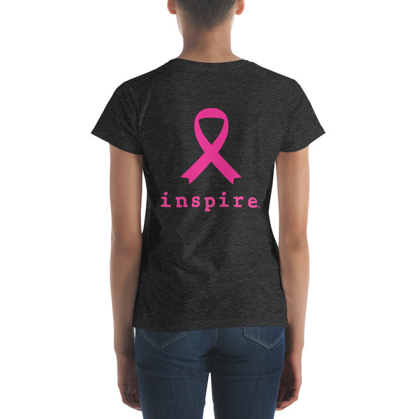 inspire Thin Blue Line Against Breast Cancer Women's short sleeve t-shirt