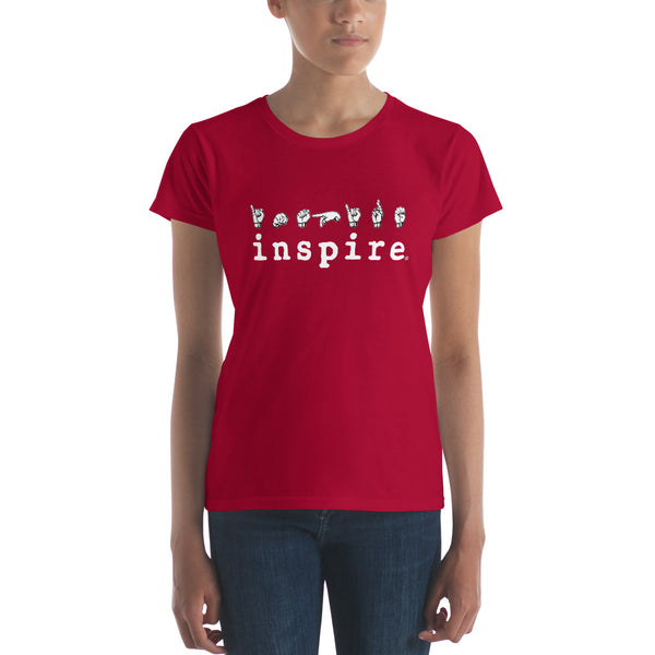 inspire ASL American Sign Language Women's Short Sleeve T-Shirt