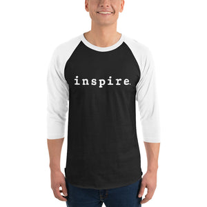 inspire 3/4 sleeve unisex raglan shirt