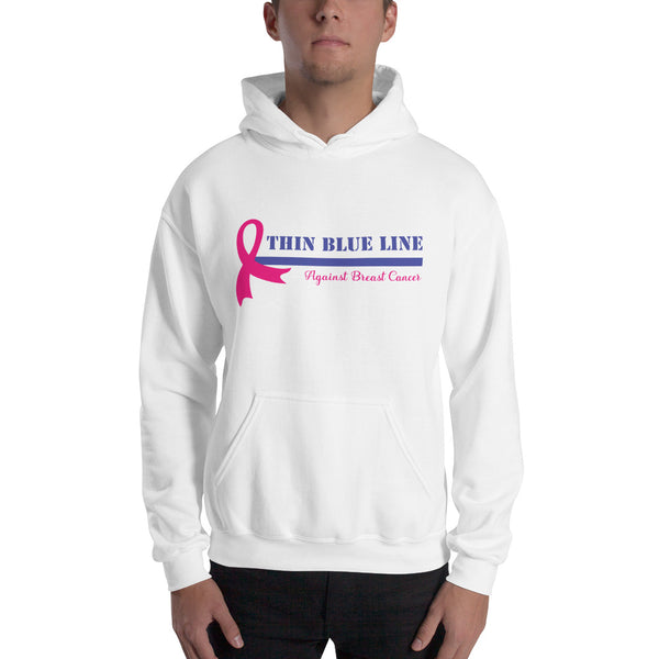 inspire Thin Blue Line Against Breast Cancer Hooded Sweatshirt