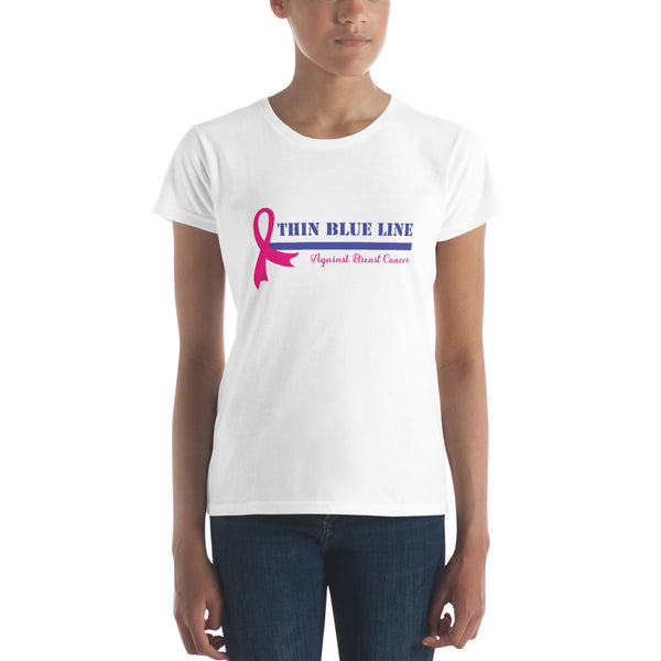 inspire Thin Blue Line Against Breast Cancer Women's short sleeve t-shirt