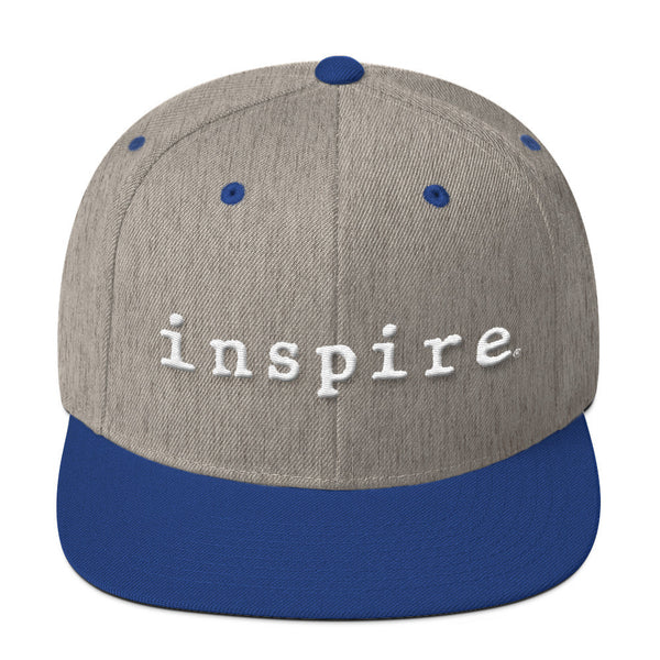 inspire Embroidered Wool Blend Snapback Hat