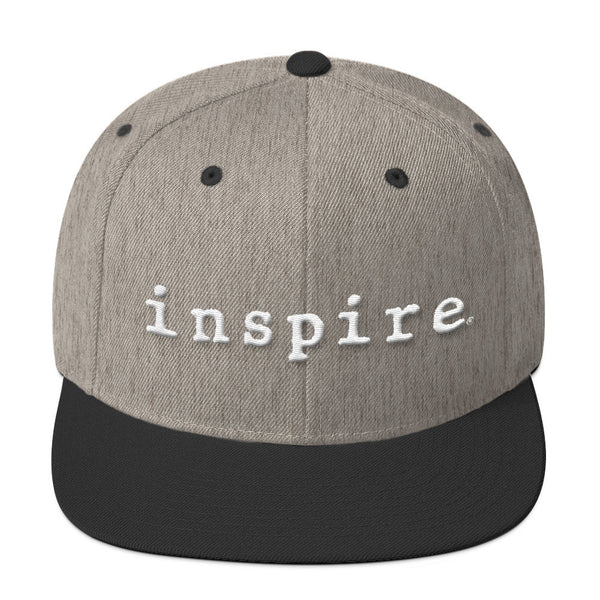 inspire Embroidered Wool Blend Snapback Hat