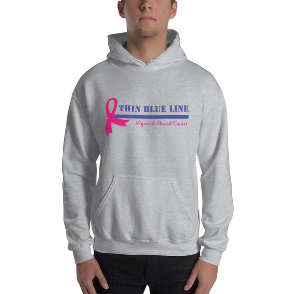 inspire Thin Blue Line Against Breast Cancer Hooded Sweatshirt