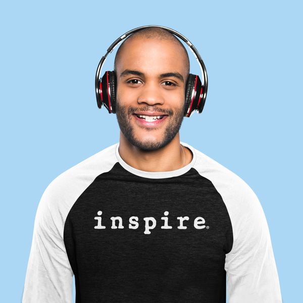 inspire 3/4 sleeve unisex raglan shirt