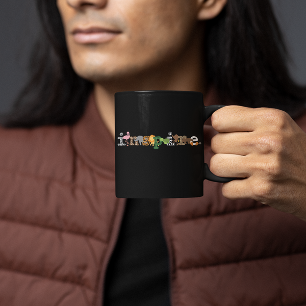 inspire Zoo Black Glossy Mug