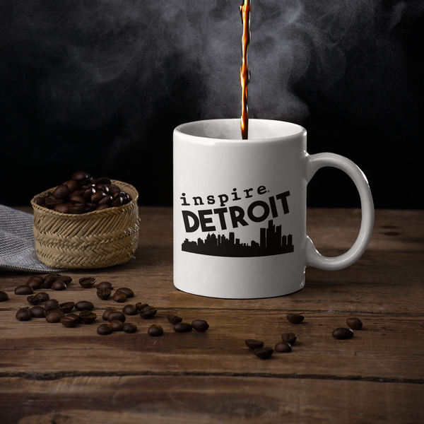 inspire Detroit White Glossy Mug