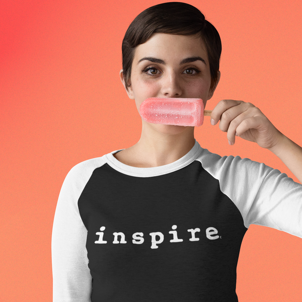 inspire 3/4 sleeve unisex raglan shirt