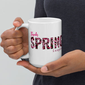 inspire Think Spring White glossy mug