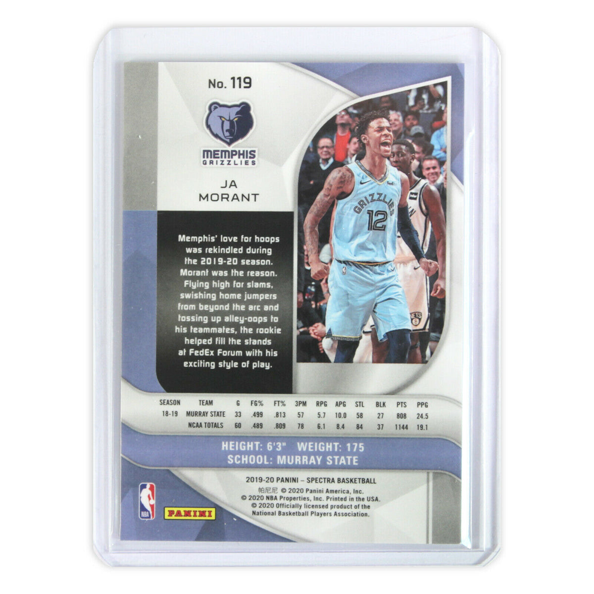 新品即決 Rookie 2019 20 NBA Grizzlies #119 Panini MORANT Spectra