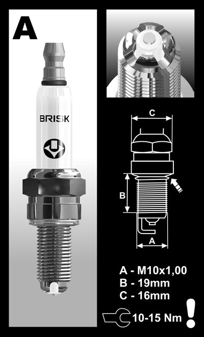1X BRISK AOR10LGS Spark Plugs BIMOTA SB8R,SB6,SB7/KAWASAKI Versys 650,GTR1400 