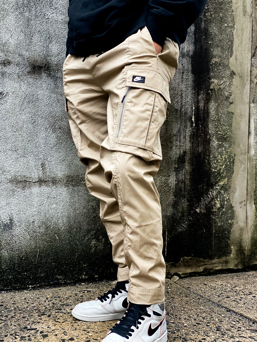 cargo pants and sneakers