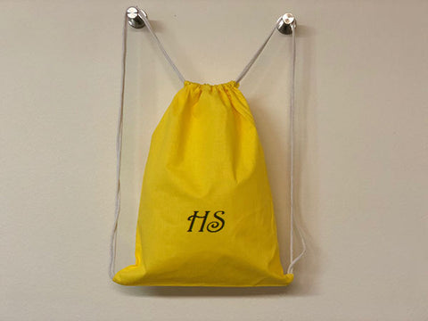 canvas drawstring bag with embroidery