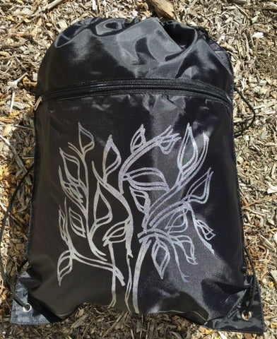 drawstring backpack with tree print