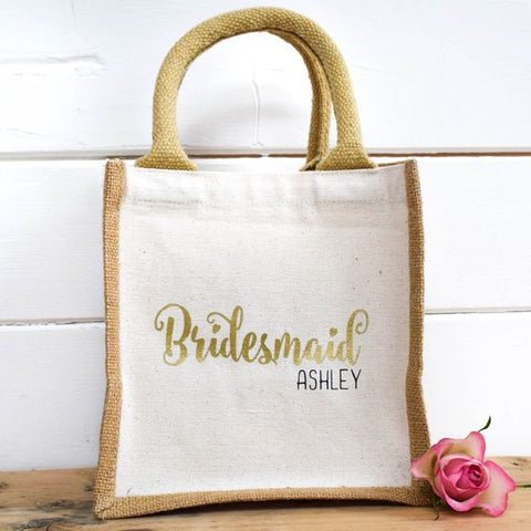 personalized jute totebag