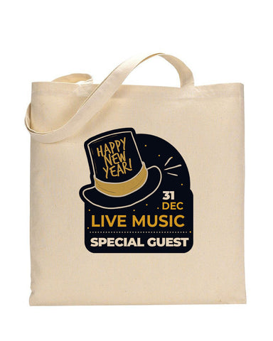 New Year Live Music Tote Bag - New Year's Tote Bags