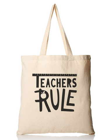 Teaches Rule Customizable Tote Bag - Teacher's Tote Bags