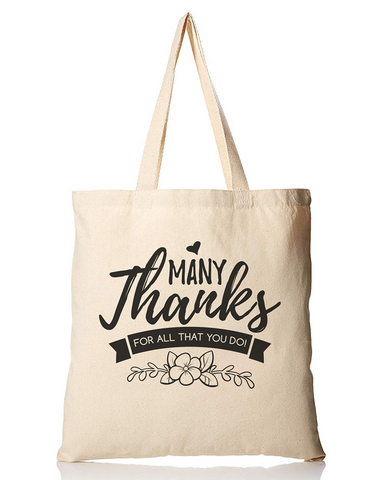 Many Thanks Customizable Tote Bag - Teacher's Tote Bags