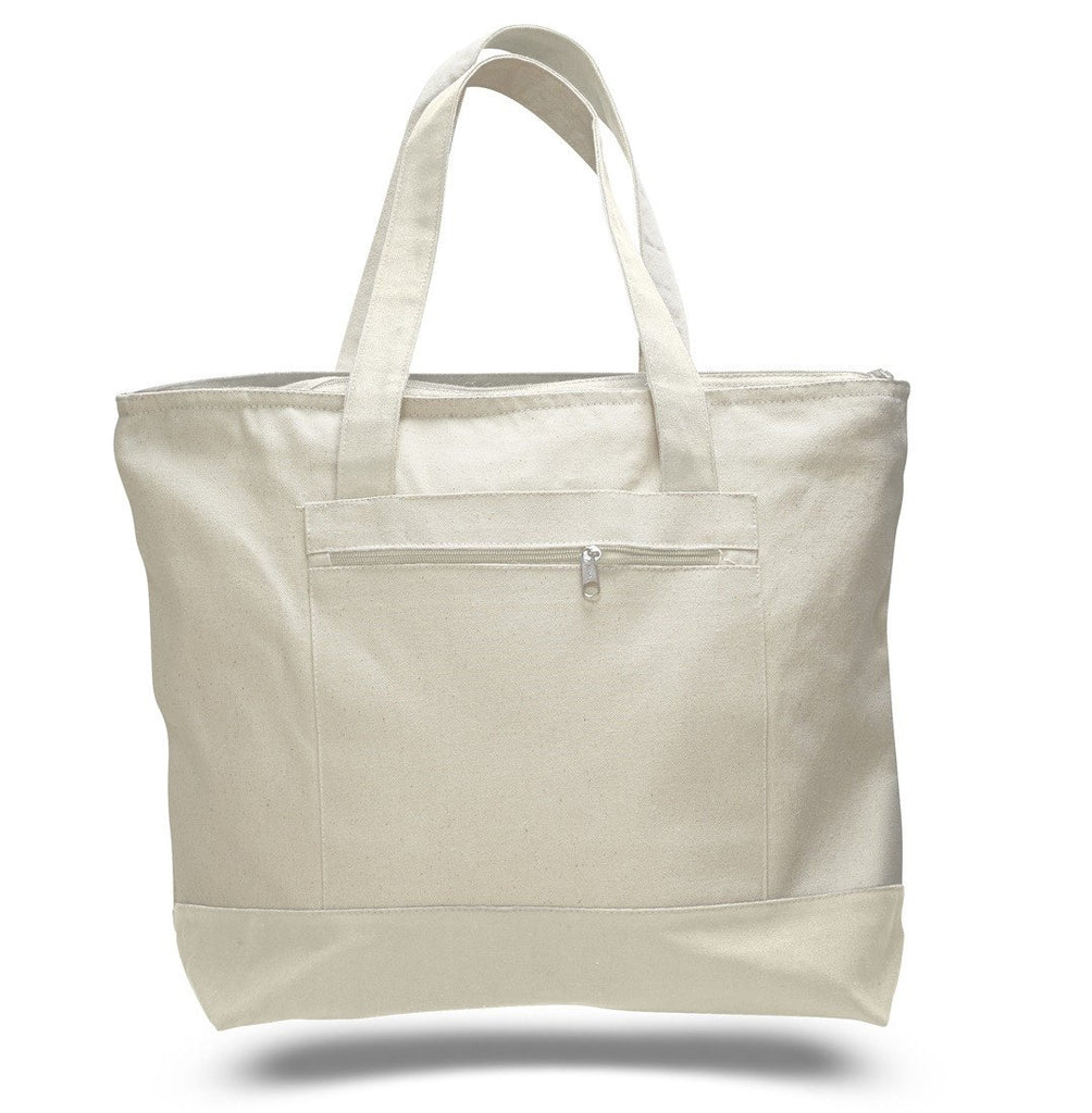 Heavy Canvas Zippered Shopping Tote Bags,Wholesale canvas tote bags