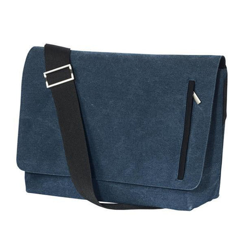 Washed Cotton Messenger Bags with Front Pocket