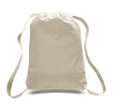 12 ct Two Tone Canvas Sport Backpacks / Wholesale Drawstring Bags - By Dozen