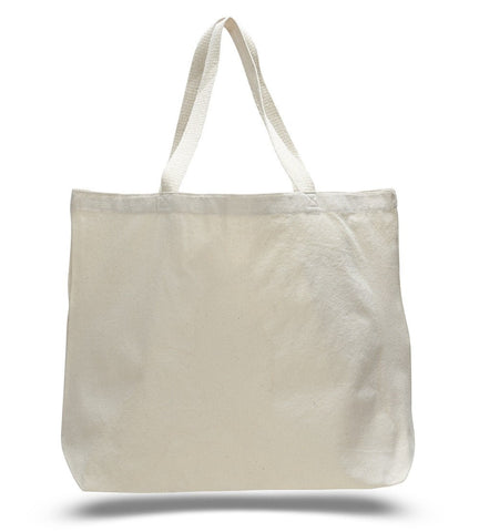 72 ct Large Canvas Wholesale Tote Bag with Long Web Handles - By Case