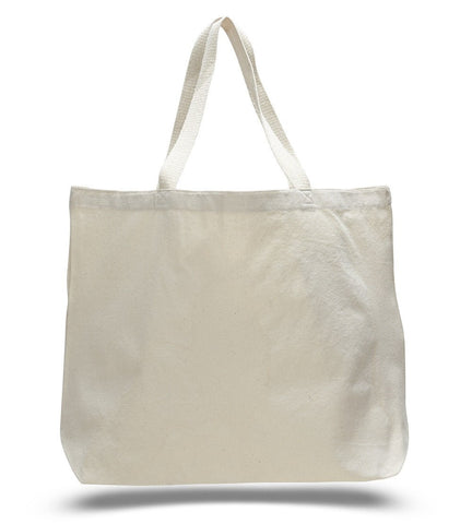 12 ct Large Canvas Wholesale Tote Bag with Long Web Handles - By Dozen