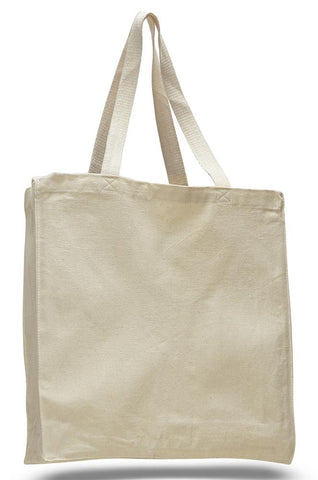 12 ct Heavy Canvas Wholesale Tote bags With Full Gusset - By Dozen