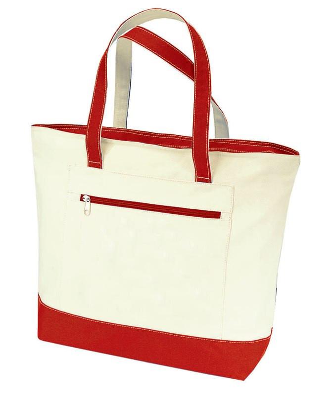 Heavy Canvas Zippered Shopping Tote Bags,Wholesale canvas tote bags