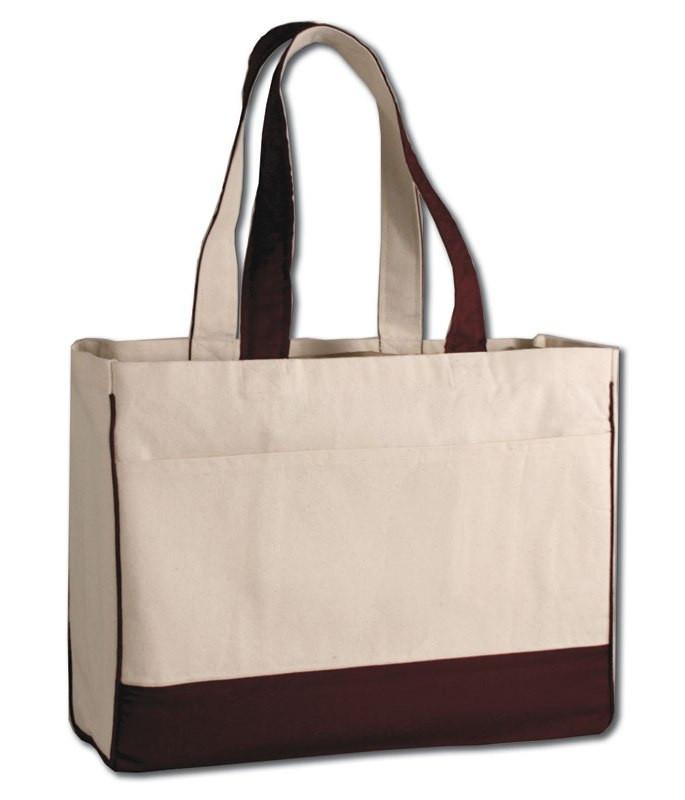 Wholesale Cotton Canvas Tote Bag with Inside Zipper Pocket