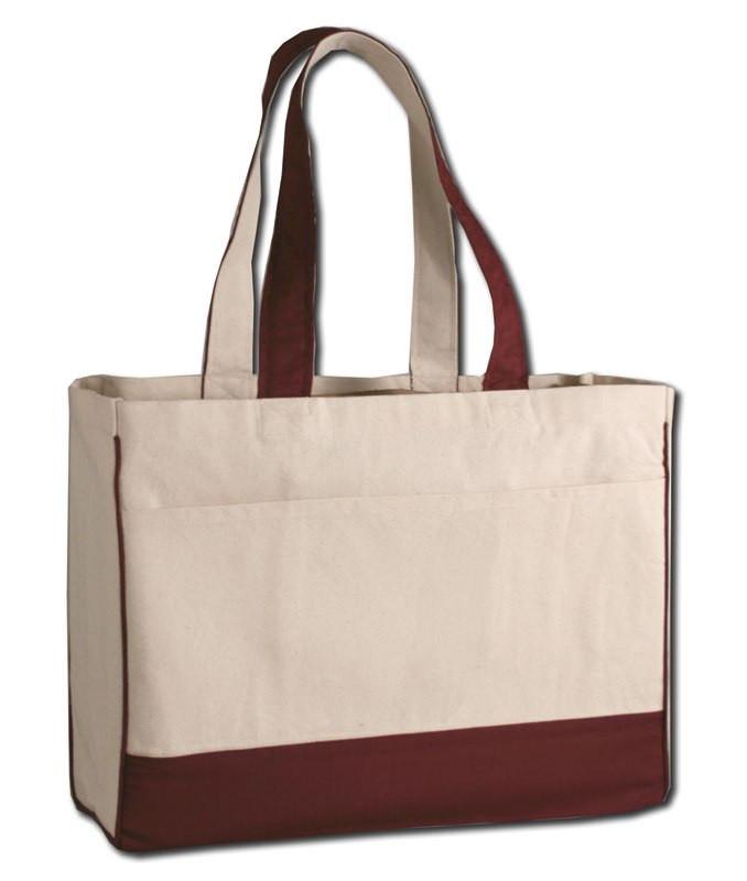 Wholesale Cotton Canvas Tote Bag with Inside Zipper Pocket