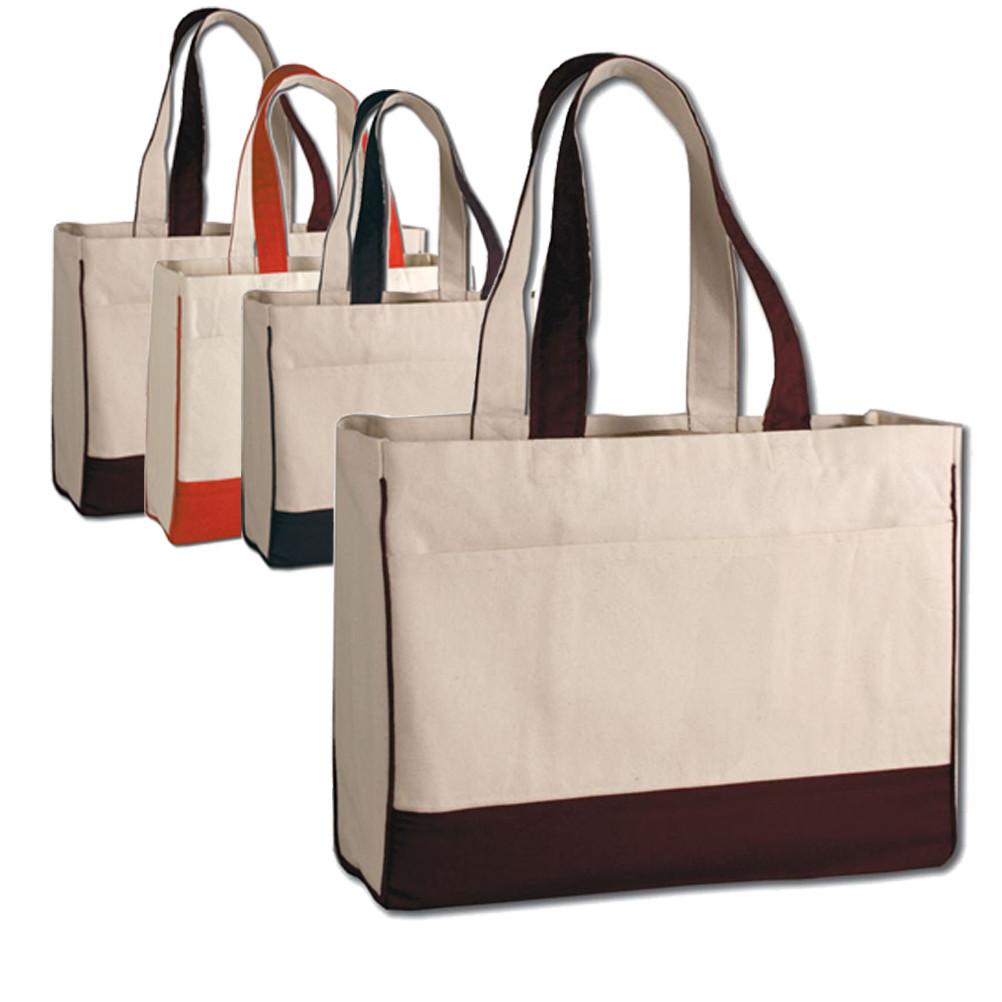 Wholesale Cotton Canvas Tote Bag with Inside Zipper Pocket