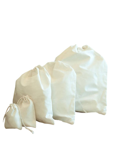 Cotton Drawstring Pouches Drawstring Favor Bags (Pack of 12)